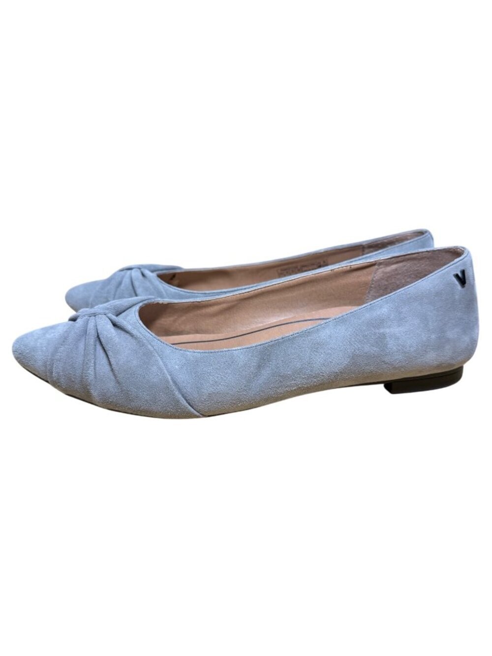 Vionic Gramercy Ballet Flats Pointed Gray Suede Comfort Shoes Women's 9
